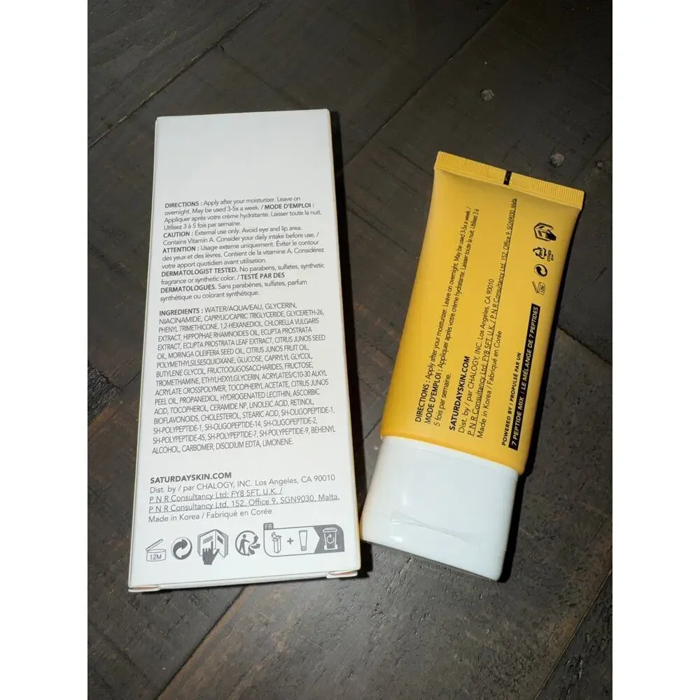 Saturday Skin‎ yuzu Vitamin C Sleep Mask NEW